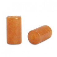 Natuursteen tube kraal 6x3mm Kwarts Copper orange